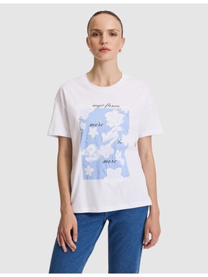 Pierre Cardin Kadın Beyaz Comfort Fit Tişört 50323591-VR013