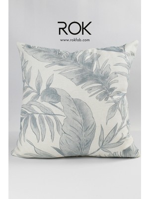 Rokfab Çiçek Desenli Kırlent Kılıfı 45X45 cm Dekoratif Yastık Kılıfı