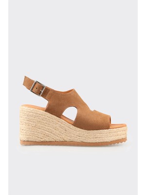 Elle Taba Deri Kadın Dolgu Topuk Espadril