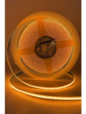 Hazar Led 5 Volt 5mm 400 Ledli Ince Esnek Cob Şerit LED Sarı (Amber) IP20 5 Metre
