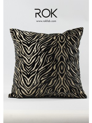 Rokfab Zebra Desenli Kırlent Kılıfı 45X45 cm Dekoratif Yastık Kılıfı