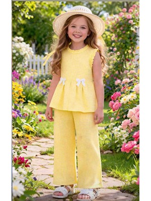 Lovinya Kids Kız Çocuk Pötikareli Alt-Üst Takım Şapkalı (3lü Set)