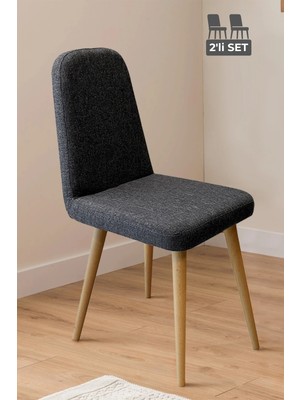 Maq Home Vina Mini 2'li Sandalye Takımı Ahşap Ayaklı Mutfak Yemek Sandalyesi