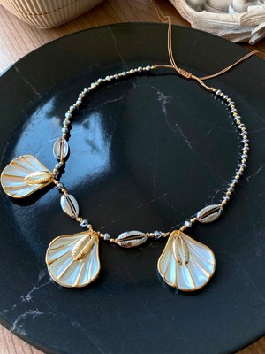 Store By Dilara Aria Gold Silver Deniz Kabuğu Midye Detaylı Kadın Kolye