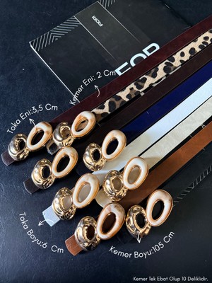 Fiori Ithal Oval Gold Tokalı Ince Kemer, Pantolon Kemeri, Gömlek Kemeri, Ceket Kemeri