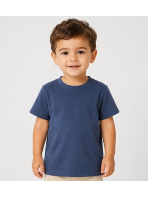 H&c %100 Pamuk Bebek Çocuk Bisiklet Yakalı Kısa Kollu Relax Kız Erkek Çocuk T-Shirt Çok Renkli