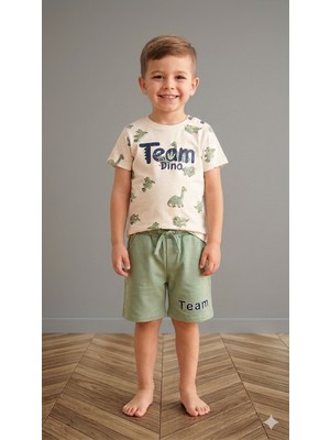 Breeze Erkek Bebek Team Dino Baskılı  Şortlu Takım BRE-20974