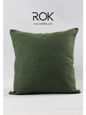 Rokfab Yeşil Kırlent Kılıfı 45X45 cm Dekoratif Yastık Kılıfı