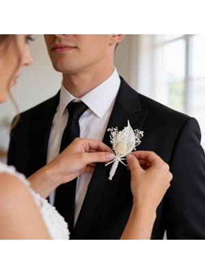 Jujü Atölye Damat Yaka Çiçeği,damat Cep Çiçeği, Sağdıc Yaka Çiçeği, Yaka Iğnesi, Damat Yaka Aksesuarları