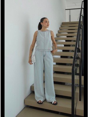 Aida Fashion Tensel Kumaş Denim Takım