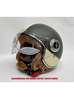Nero Tk-06 Şefaf Vizörlü Yarım Açık Kask Mat Y4