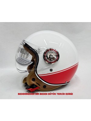 Nero Tk-06 Yarım Açık Kask Parlak B1 Şefaf Vizörlü