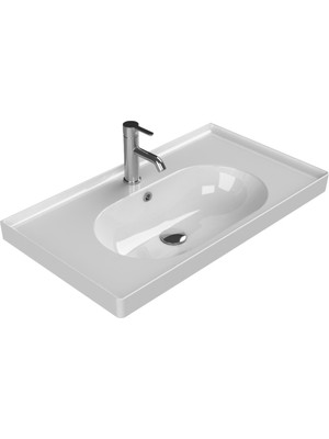 Turkuaz Seramik Arya 80x45 cm Etajerli Lavabo