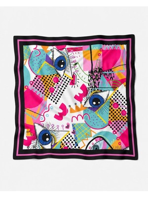 Tarzını Seç Gökkuşagı Desenli Fular / Bandana 70X70 cm