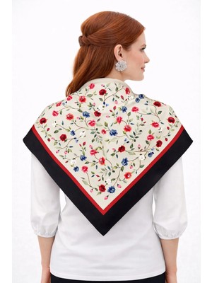 Tarzını Seç Siyah Gül Fular / Bandana / Aksesuar / Şal / Eşarp 70X70