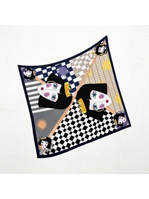 Tarzını Seç Lacivert Queen Fular / Bandana / Aksesuar / Eşarp 90X90 cm