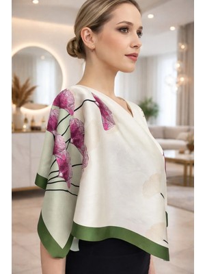 Tarzını Seç Yeşil Ginkgo Fular / Bandana / Aksesuar / Şal / Eşarp 70X70
