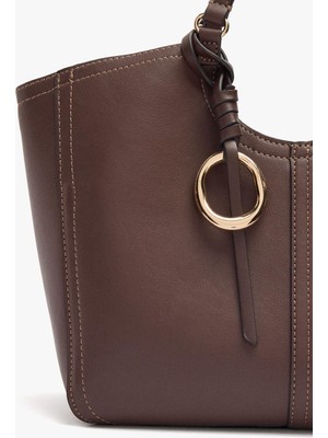 Parfois Kadın M Harfi Dikişli ve Askılı Kahve Shopper Çanta Casual Günlük Kullanım için Ergonomik Tasarım