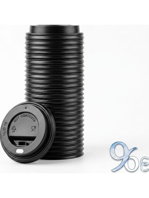 96 CC 8 Oz 100 Lü Siyah Sıcak Kapak Take A Way Karton Bardak Kapağı