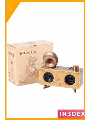 İn3dex Nostaljik Bluetooth Hoparlör Fm Radyo Gramafon Tasarım 1800MAH