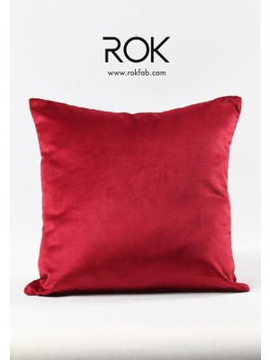 Rokfab Kırmızı Kırlent Kılıfı 45X45 cm Dekoratif Yastık Kılıfı