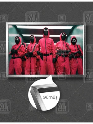 SML Tablo Squid Game Dizi Film Dekor Yatay Çerçeveli Kanvas Tablo