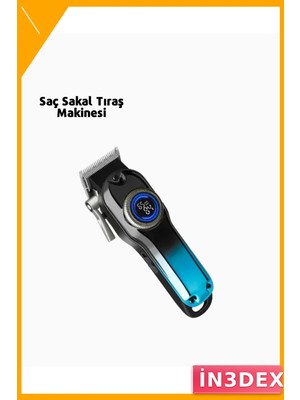 İn3dex Şarjlı Saç Kesme Makinesi 210 Dakika Kullanım LCD Ekran