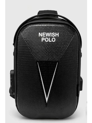 Viatox Np 2407-3  Erkek Şifreli Kilitli Çapraz Omuz ve Sırt Çantası Suya Dayanıklı Siyah USB Çıkışlı SİYAH