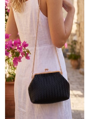 Vivazzaluxe The Woven Frame Mini Model Deri Kadın Portföy & Clutch, Omuz Çanta