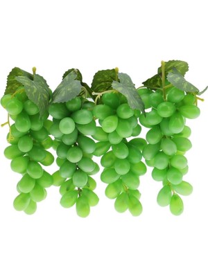 Nettenevime 4lü Set Yapay Meyve Yeşil Üzüm Süs Dekoratif Meyve 15CM