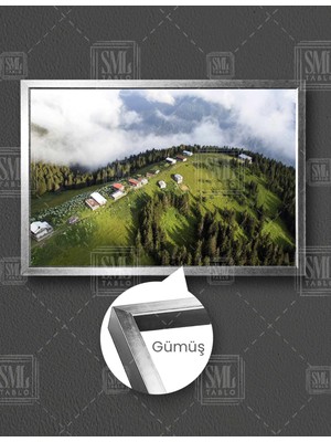 SML Tablo Pokut Yaylası Rize Manzara Doğa Yeşil Türkiye Yatay Çerçeveli Kanvas Tablo