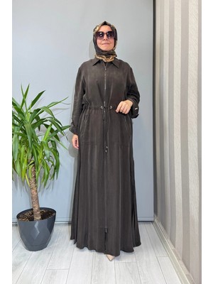 Miss Dalida Fermuarlı Beli Büzgülü Cupro Kap Kahve 2268329