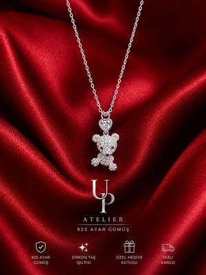 Up Atelier 925 Ayar Gümüş Bear Silver Kolye