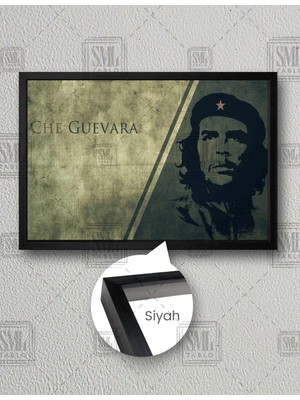 SML Tablo Che Guevara Art Soyut Özgürlük Kominizm Eskitme Efektli Yatay Çerçeveli Kanvas Tablo