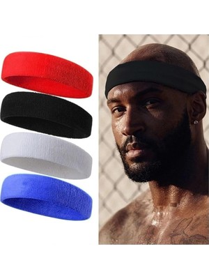 Sporcu Havlu Kafa Bandı Ter Bandı Headband Tenis Saç Bandı Siyah