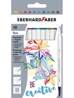 Eberhard Faber Fineliner Çift Uçlu Kalem Seti (0.4 ve 1 Mm.) 10 Renk