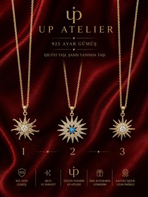 Up Atelier 925 Ayar Gümüş Zirkon Taşlı Işıltılı Şans Kolyeleri