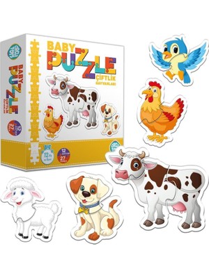 Circle Toys Çiftlik Hayvanları Baby Puzzle 27 Parça 2 - 4 Yaş Eğitici ve Eğlenceli Tasarım