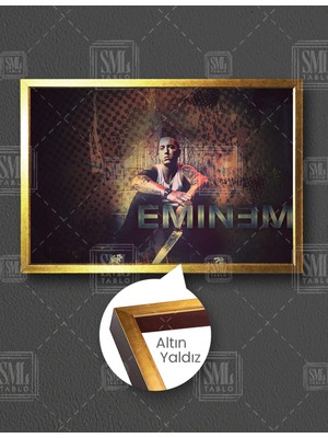 SML Tablo Eminem Hip Hop Müzik Dans Sanat Dekor Yatay Çerçeveli Kanvas Tablo