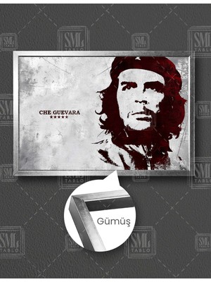 SML Tablo Che Guevara Art Soyut Özgürlük Kominizm Yatay Çerçeveli Kanvas Tablo