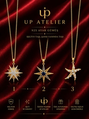 Up Atelier 925 Ayar Gümüş Zirkon Taşlı Işıltılı Şans Getiren Deniz Yıldızları Modelleri