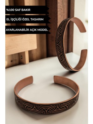 Bulu'us Accessories %100 Saf Bakır Paris Modeli Ayarlanabilir Unisex Bileklik-Sevgiliye Hediye Anneye Hediye