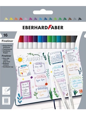 Eberhard Faber Fineliner 0.4 Mm. Ince Uçlu Yazı ve Çizim Kalemi Seti 16 Renk