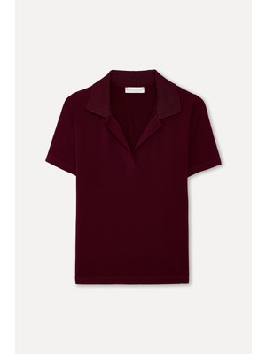 Mudo Kadın Mürdüm Polo Yaka T-Shirt