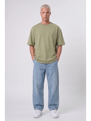 Respire Erkek Basic Oversize T-Shirt Haki