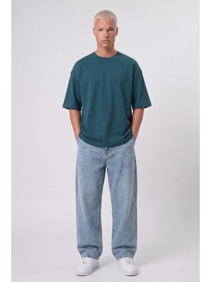 Respire Erkek Basic Oversize T-Shirt Zümrüt