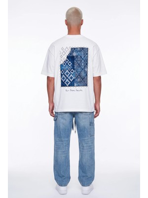 Respire Erkek Ffb Nakış Detaylı Oversize T-Shirt Ekru