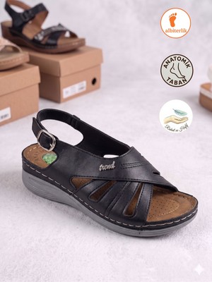 Albishoes Kadın Anne Sandalet Yumuşak Hafif Rahat Jelli Taban Anatomik Yazlık Kadın Sandalet Terlik