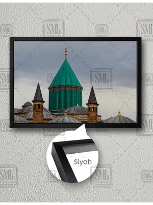 SML Tablo Konya Mevlana Türbesi Manzara Dekor Yatay Çerçeveli Kanvas Tablo