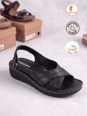 Albishoes Kadın Anne Sandalet Yumuşak Hafif Rahat Taban Anatomik Yazlık Kadın Sandalet Terlik